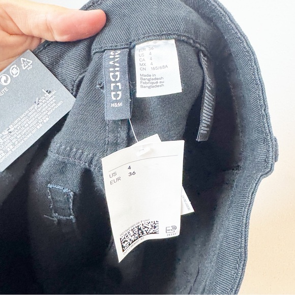 H&M | High Waist Wide Leg Black Denim Jeans NWT - Picture 6 of 8